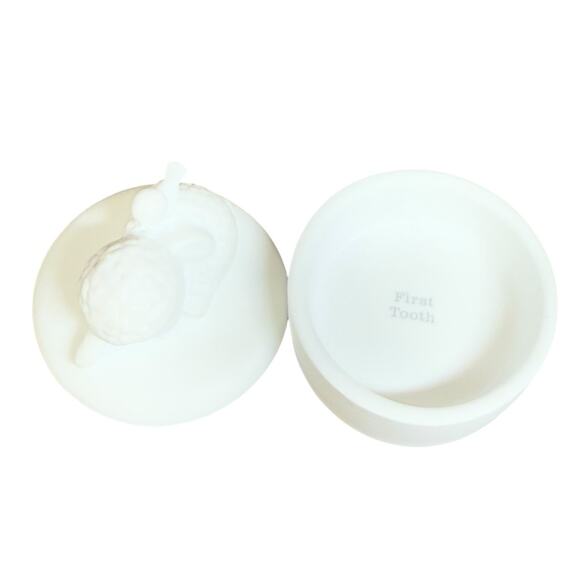 Hallmark Keepsake First Tooth & Curl Set Ceramic Little Lamb Trinket Boxes 2.5" - Picture 4 of 13